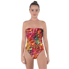 Design Art Pattern Tie Back One Piece Swimsuit by artworkshop