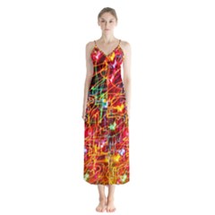 Design Art Pattern Button Up Chiffon Maxi Dress by artworkshop