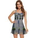 Exterior building pattern Ruffle Edge Bra Cup Chiffon Mini Dress View1