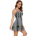 Exterior building pattern Ruffle Edge Bra Cup Chiffon Mini Dress View3