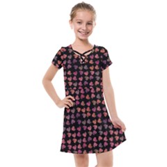 Mixed Colors Flowers Motif Pattern Kids  Cross Web Dress by dflcprintsclothing