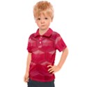 Red Textured Wall Kids  Polo Tee View1