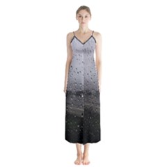 Rain On Glass Texture Button Up Chiffon Maxi Dress by artworkshop