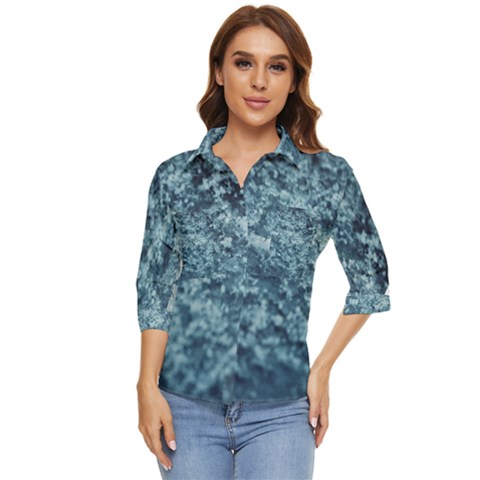 Texture Reef Pattern Women s Quarter Sleeve Pocket Shirt by artworkshop