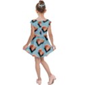 Watermelon Against Blue Surface Pattern Kids  Cap Sleeve Dress View2