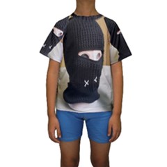 Ski Mask  Kids  Short Sleeve Swimwear by Holyville