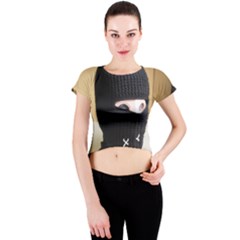 Ski Mask  Crew Neck Crop Top by Holyville