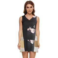 Hood 2 Tiered Sleeveless Mini Dress by Holyville