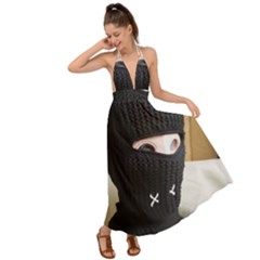 Ski Mask  Backless Maxi Beach Dress by Holyville