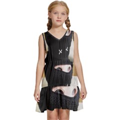 Ski Mask  Kids  Sleeveless Tiered Mini Dress by Holyville