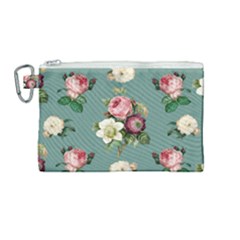 Victorian Floral Canvas Cosmetic Bag (medium) by fructosebat