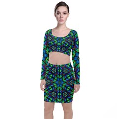 Blue Green Kaleidoscope Top And Skirt Sets by bloomingvinedesign