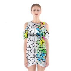 Brain-mind-psychology-idea-drawing Shoulder Cutout One Piece Dress by Jancukart