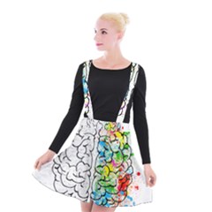 Brain-mind-psychology-idea-drawing Suspender Skater Skirt by Jancukart