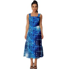 Artificial Intelligence Brain Think Art Square Neckline Tiered Midi Dress by Jancukart