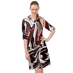 Modern Art Design Fantasy Surreal Long Sleeve Mini Shirt Dress by Ravend