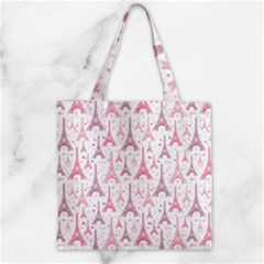 Eiffel Tower Pattern Wallpaper Zipper Grocery Tote Bag by Ravend