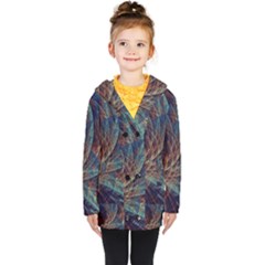 Fractal Abstract- Art Kids  Double Breasted Button Coat by Ravend