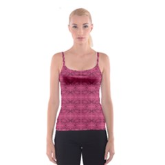 Elegant Pink Floral Geometric Pattern Spaghetti Strap Top by dflcprintsclothing