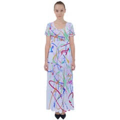 Abstract T- Shirt Abstract Art T- Shirt High Waist Short Sleeve Maxi Dress by maxcute