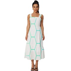 Abstract T- Shirt Honeycomb Pattern 4 Square Neckline Tiered Midi Dress by maxcute