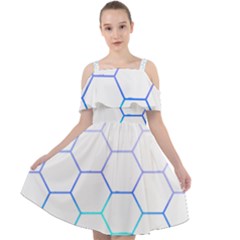 Abstract T- Shirt Honeycomb Pattern 6 Cut Out Shoulders Chiffon Dress by maxcute