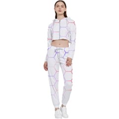 Abstract T- Shirt Honeycomb Pattern 7 Cropped Zip Up Lounge Set by maxcute