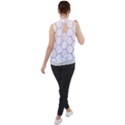 Abstract T- Shirt Honeycomb Pattern T- Shirt Mock Neck Chiffon Sleeveless Top View2