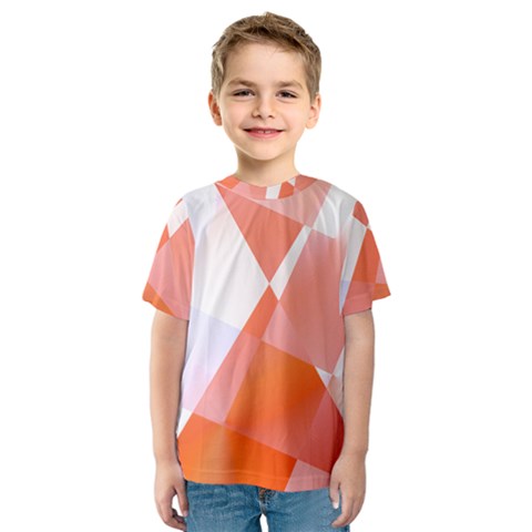 Abstract T- Shirt Peach Geometric Chess Colorful Pattern T- Shirt Kids  Sport Mesh Tee by maxcute