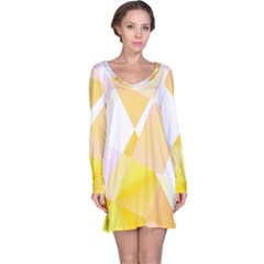 Abstract T- Shirt Yellow Chess Cell Abstract Pattern T- Shirt Long Sleeve Nightdress by maxcute