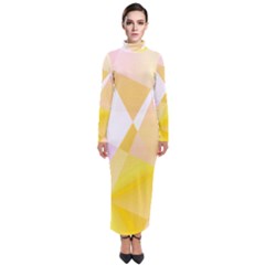 Abstract T- Shirt Yellow Chess Cell Abstract Pattern T- Shirt Turtleneck Maxi Dress by maxcute