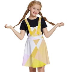 Abstract T- Shirt Yellow Chess Cell Abstract Pattern T- Shirt Kids  Apron Dress by maxcute