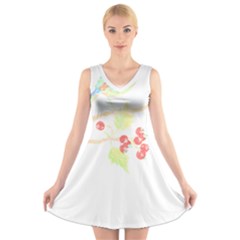 Bird Lover T- Shirtbird T- Shirt (35) V-neck Sleeveless Dress by maxcute