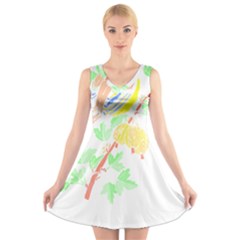 Bird Lover T- Shirtbird T- Shirt (5) V-neck Sleeveless Dress by maxcute