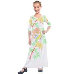 Bird Lover T- Shirtbird T- Shirt (5) Kids  Quarter Sleeve Maxi Dress by maxcute