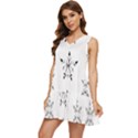 Black And White Pattern T- Shirt Black And White Pattern 12 Tiered Sleeveless Mini Dress View3