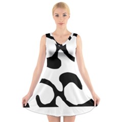 Black And White Swirl Pattern T- Shirt Black And White Swirl Pattern T- Shirt V-neck Sleeveless Dress by maxcute