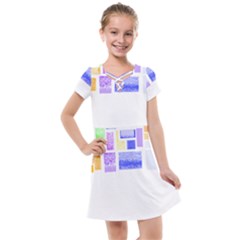 Blocks T- Shirt Blockage Abstract Art 2 T- Shirt Kids  Cross Web Dress by maxcute