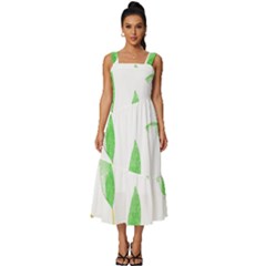 Boho Leaf Pattern T- Shirt Boho Leaf Pattern8 Square Neckline Tiered Midi Dress by maxcute