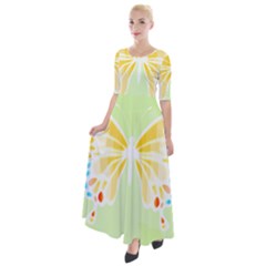 Butterfly Art T- Shirtbutterfly T- Shirt (1) Half Sleeves Maxi Dress by maxcute