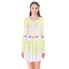 Butterfly Art T- Shirtbutterfly T- Shirt (4) Long Sleeve V-neck Flare Dress by maxcute