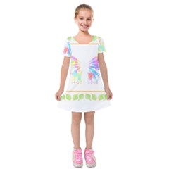 Butterfly Art T- Shirtbutterfly T- Shirt Kids  Short Sleeve Velvet Dress by maxcute