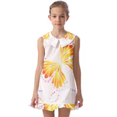 Butterfly Design T- Shirtbutterfly T- Shirt (1) Kids  Pilgrim Collar Ruffle Hem Dress by maxcute