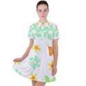 Butterfly Garden Flowers Pattern T- Shirt Butterfly Garden Flowers Pattern T- Shirt Short Sleeve Shoulder Cut Out Dress  View1