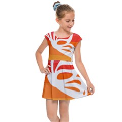 Butterfly T- Shirt Butterfly Orange Red Gradient T- Shirt Kids  Cap Sleeve Dress by maxcute