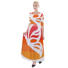 Butterfly T- Shirt Butterfly Orange Red Gradient T- Shirt Half Sleeves Maxi Dress by maxcute