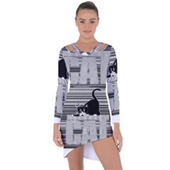 Cat Lover Gifts T- Shirtcat T- Shirt (3) Asymmetric Cut-out Shift Dress by maxcute