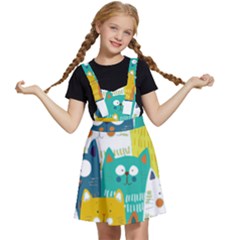 Cat T- Shirt Cute Cats Colorful Seamless Pattern T- Shirt Kids  Apron Dress by maxcute