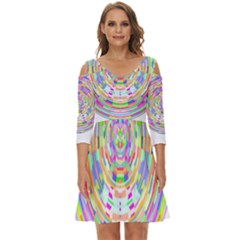 Circle T- Shirt Colourful Abstract Circle Design T- Shirt Shoulder Cut Out Zip Up Dress by maxcute