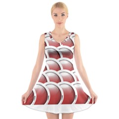 Circles Pattern T- Shirt Red Circles Pattern T- Shirt V-neck Sleeveless Dress by maxcute